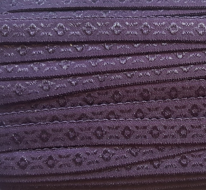 Elastisches Schrägband JACQUARD 12mm dunkelviolett